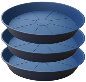 lot 458 image: 3PCS Gray 20 22Plant Saucer (19.2 Inch Base), 3.6 Depth Tray, Plastic Flower Plant Trays