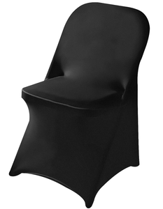 lot 461 image: 36PCS Pack Black Stretch Fitted Spandex Folding Chair Cover for Wedding Party Dining Banquet Event