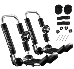 lot 463 image: 2PCS KayakSurfSki Roof Carrier Rack of J-Style Folding Universal Field & Stream 3-in-1 Multifunction for Canoe