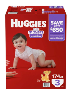 lot 476 image: 174 Diapers Size 3 Huggies Little Movers Diapers