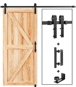lot 490 image: EaseLife Sliding Barn Door Track and Handle Hardware Kit