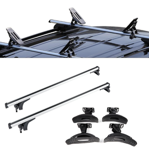 lot 495 image: 2PCS  Roof Rack Baggage Carrier Universal Window Frame Crossbars Roof Top Rack & Saddles Kayak Carrier Set