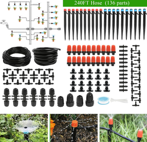 lot 497 image: Drip Irrigation System Kit, Automatic Garden Watering Misting System for Greenhouse, Yard, Lawn, Plant with Distribution Tubing and Accessories