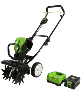 lot 1 image: Greenworks Pro 80V 10 Cultivator with 2Ah Battery and Charger
