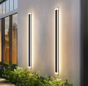 lot 16 image: LOT OF 2 Outdoor Lights 2 Pack,Modern Outdoor Wall Light Fixture Long Strip LED Wall