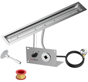 lot 39 image: Skyflame Liner Fire Pit Pan Kit, Stainless Steel Drop-in Fire Pit Pan and Burner