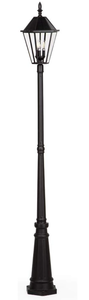 lot 69 image: LUTEC London 12513LE4-SL LED Post Solar Light Outdoor Vintage Street Lights for Lawn Patio Yard
