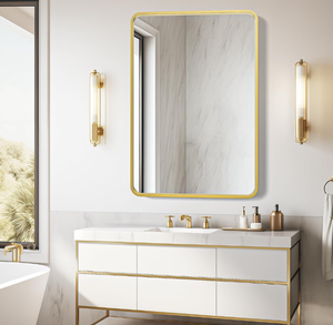 lot 72 image: USHOWER Gold Bathroom Mirror for Wall