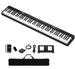 lot 79 image: Veetop Piano Keyboard 88 Keys Digital Piano for Beginners with Full Size Semi Weighted Keys
