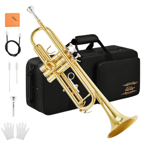 lot 91 image: Eastar Bb Standard Trumpet Set for Beginner, Brass Student Trumpet Instrument with Hard Case