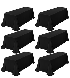 lot 263 image: LOT OF 6 Black Tablecloth, Rectangle Tablecloth for 8 Foot Table