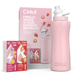 lot 272 image: LOT OF 2 Cirkul 32oz Blush Pink Stainless Steel Starter Kit with Light Pink & White Cirkul Lid