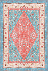 lot 287 image: YIHOUSE Persian Rug Machine Washable Floral Boho Rug