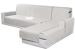 lot 288 image: 3PCS Sectional Couch Covers 100% Waterproof L Shaped Sofa Slipcover