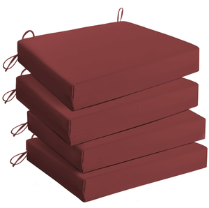 lot 295 image: LOT OF 6 Outdoor Chair Cushions, Water Resistant Patio Cushions with Ties