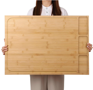 lot 387 image: Extra Large Bamboo Cutting Board and Stovetop Cover