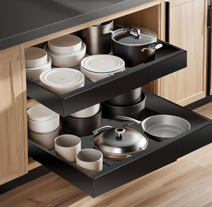 lot 412 image: 1 Drawer Pull out Cabinet Organizer, Expandable(12.6-20.5) Heavy Duty Slide out Drawers