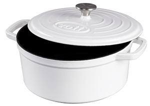 lot 537 image: Dutch Oven 4.5 Quart White, Enameled Cast Iron Dutch Oven with Lid, Household Round Nonstick Cast Iron Crock Pot
