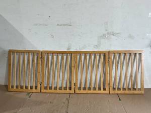 lot 598 image: olid HardWood Freestanding Pet Gate,Wooden Dog Gates for Doorways