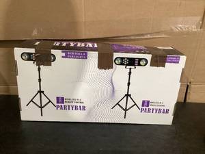 lot 515 image: DJ Lights with Stand, 5 in 1 Party Bar Light Set with Rotating Ball, Strobe, UV, Colorful LED Par Light and Pattern