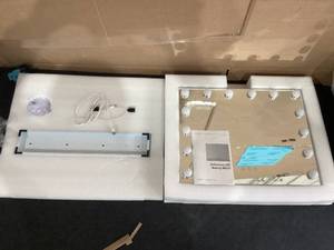 lot 535 image: Hansong Vanity Mirror with Lights Hollywood Makeup Mirror with 14 Dimmable LED Bulbs for Bedroom Hollywood Mirror with Smart Touch Control