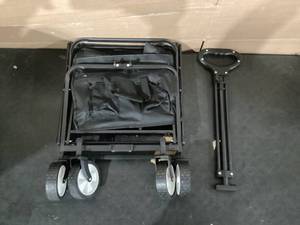 lot 555 image: iHomey Collapsible Folding Wagon, Wagon Cart Heavy Duty Foldable with Two Drink Holders