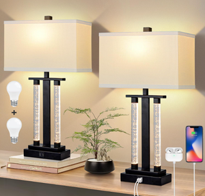 lot 568 image: Modern Table Lamps Set of 2, 3-Way Lighting Modes