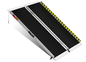 lot 574 image: VNN Portable Wheelchair Ramp 4FT, Non-Slip Aluminum Folding Handicap Ramp