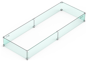 lot 554 image: Skyflame Fire Pit Wind Guard, Clear Tempered Glass Flame Guard Set