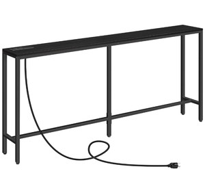 lot 260 image: Console Table with Power Outlet, Narrow Sofa Table, Industrial Entryway Table with USB Ports
