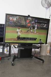 lot 2 image: Dell C8618QT Interactive 4K 86 Touch  Touchscreen Video Display Monitor  Television with Rolling Height Adjustable Mobile Stand AV Cart - $4,000 Online