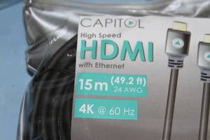 lot 30 image: Lot of 2 - NEW - 15 Meter (49.2) 4K High Speed HDMI Cables with Ethernet