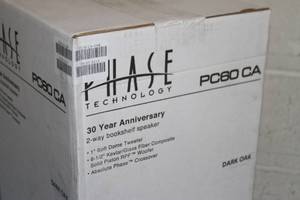 lot 68 image: New in Box Phase Technology PhaseTech PC60 CA Classic Audiophile Bookshelf Loudspeaker  Speaker - Oak Finish