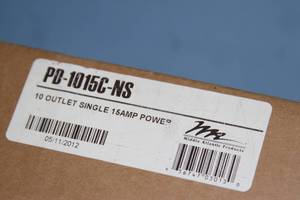 lot 76 image: Middle Atlantic PD-1015C-NS Heavy Duty Professional  Commercial 15 Amp 10-Outlet Vertical AC Power Strip