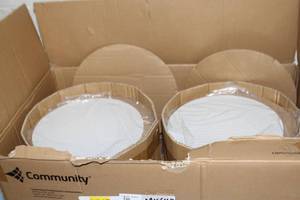 lot 77 image: PAIR of Community D8 Professional 8 2-Way High Output Round In-Ceiling Loudspeakers  Audio Speakers
