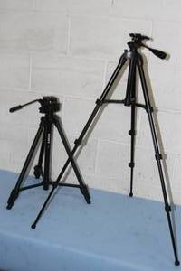 lot 79 image: Lot of 2 Sony Lightweight Portable Folding Muliti-Height Adjustable Video Photo  Photography Tripods with Telescoping Legs