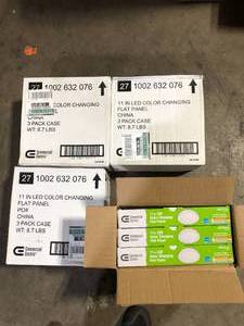 Lot of  Commercial Electric 11 in. 12.5-Watt Dimmable White Integrated LED Edge-Lit Round Flat Panel Flush Mount Ceiling Light Color Changing Customer Returns See Pictures