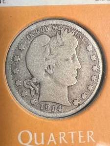 lot 08 image: 1914 US BARBER QUARTER