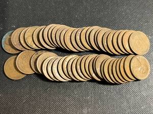 lot 14 image: ROLL OF 50 US WHEAT CENTS ALL 1946-D