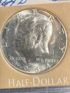 lot 16 image: 1964-D US KENNEDY HALF DOLLAR BU