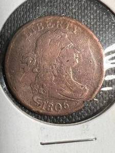 lot 25 image: 1806 US DRAPED BUST HALF CENT