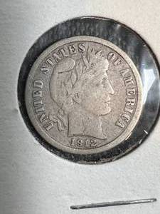 lot 26 image: 1912-D US BARBER DIME