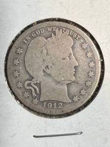 lot 37 image: 1912-S US BARBER QUARTER