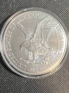 lot 63 image: 2024 AMERICAN SILVER EAGLE 1 TROY OZ .999 FINE SILVER IN AIRTITE