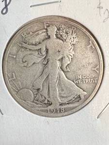 lot 67 image: 1918-D US WALKING LIBERTY HALF DOLLAR