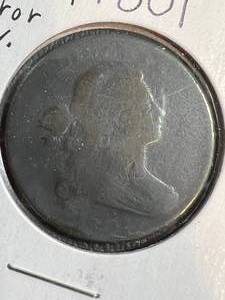 lot 72 image: 1801 US DRAPED BUST LARGE CENT