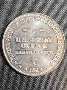 lot 75 image: 1 TROY OZ .999 FINE SILVER TRADE UNIT ROUND