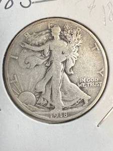 lot 78 image: 1918-S US WALKING LIBERTY HALF DOLLAR