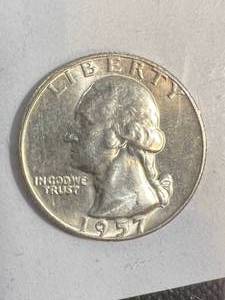 lot 80 image: 1957-D US WASHINGTON QUARTER BU