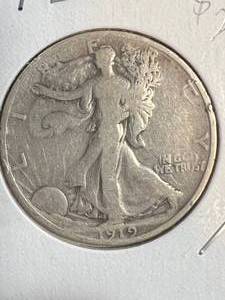 lot 90 image: 1919 US WALKING LIBERTY HALF DOLLAR